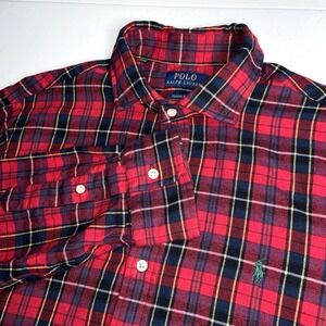 Polo Ralph Lauren Shirt mens Large Flannel Button Up Classic Fit Pony Logo Plaid